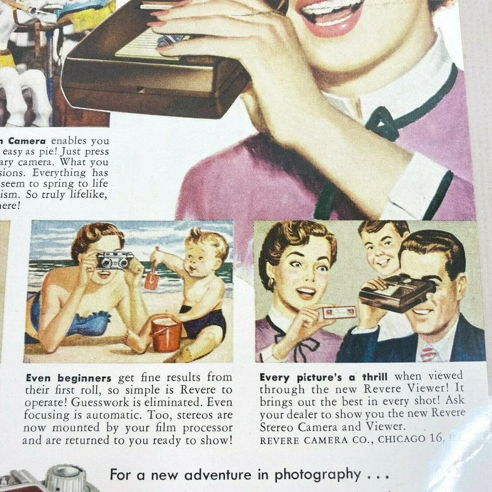 VTG 1953 Revere 33 Stereo Camera‎ Vintage Print Ad